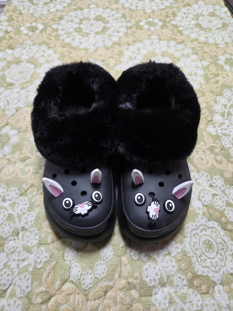 크록스 토끼 퍼 털 슬리퍼 265