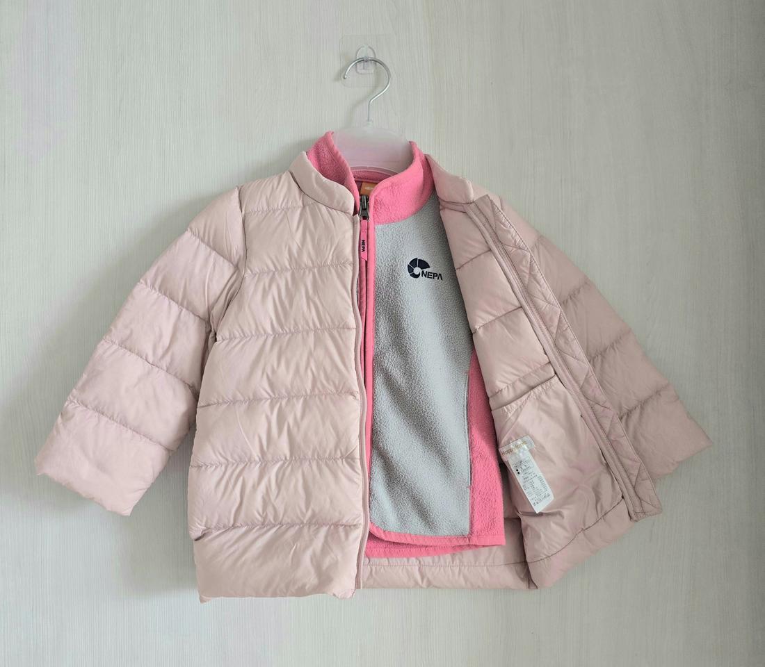 여아 해피랜드 다운점퍼, 네파 플리스 조끼 110-120사이즈 2종 일괄