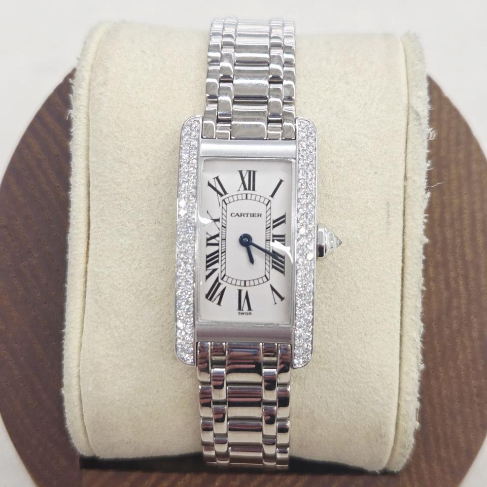 까르띠에 아메리칸 탱크 쿼츠 화이트 골드 전체 금통