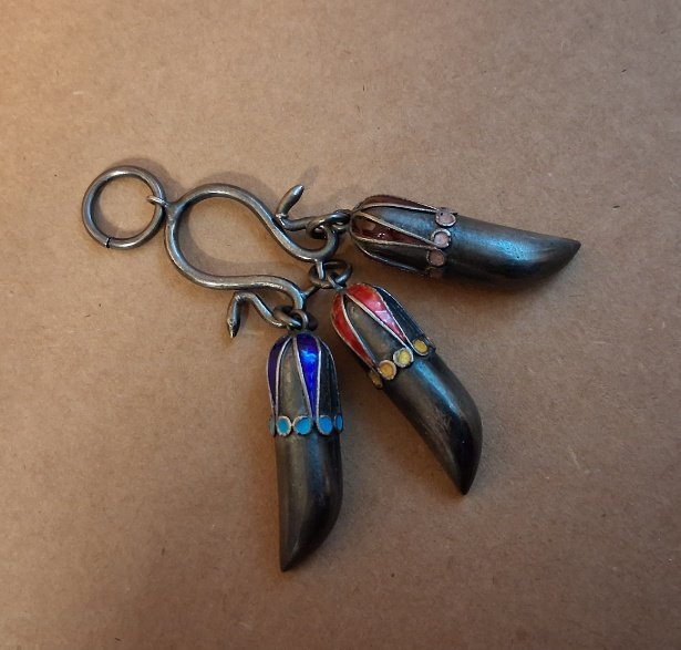 가지삼작 은칠보 노리개