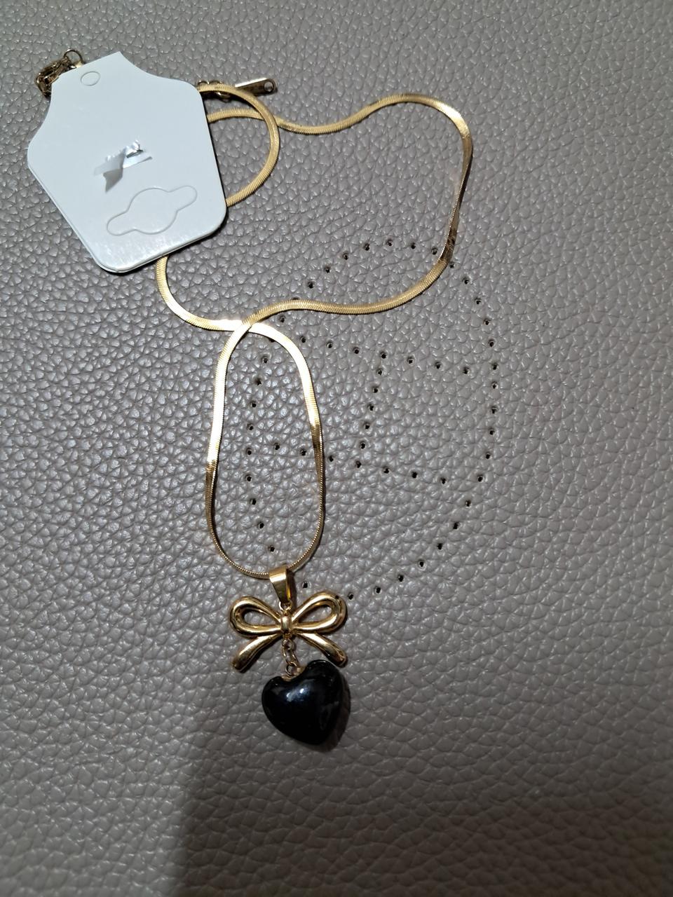 리본하트목걸이