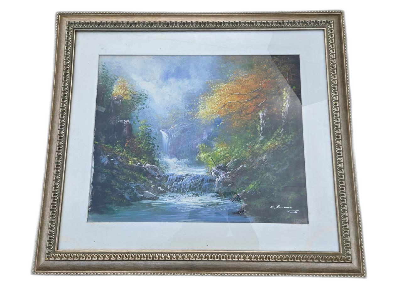 12543. 계곡 풍경 유화 액자