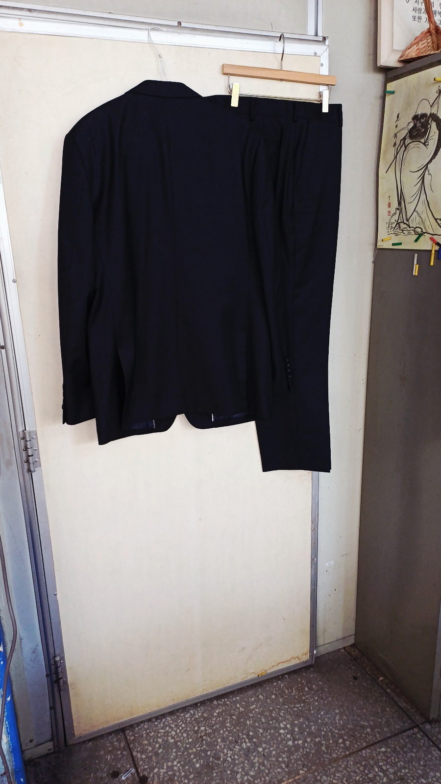 울마크남성불랙정장100싸이즈바지37싸이즈기장100센치