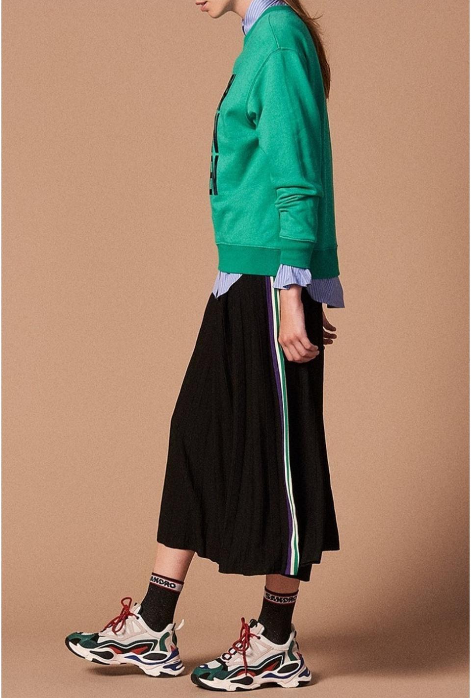 (새상품)산드로 허리밴딩 니트 롱스커트 1사이즈