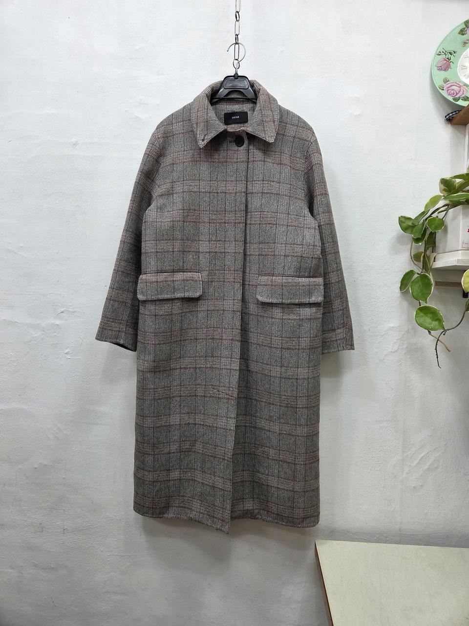 SYSTEM 울혼방체크코트66