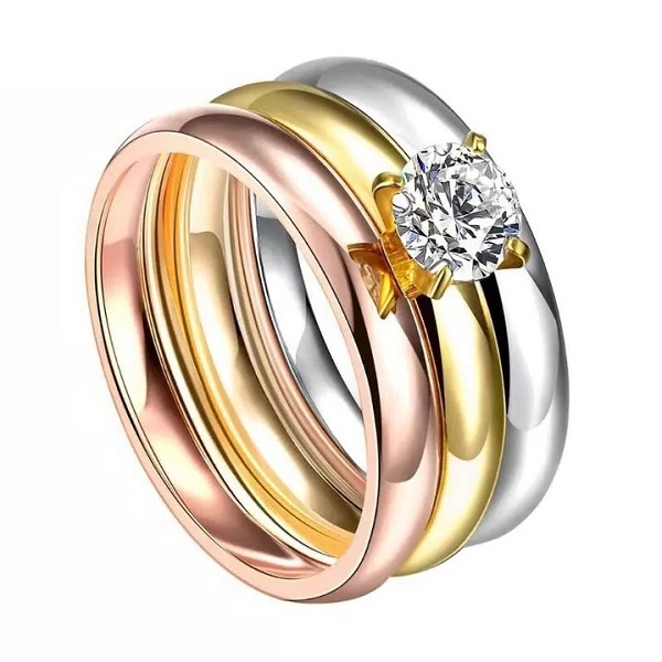 5-14. 18KGP/큐빅 세팅+솔리드/3-in-1 반지