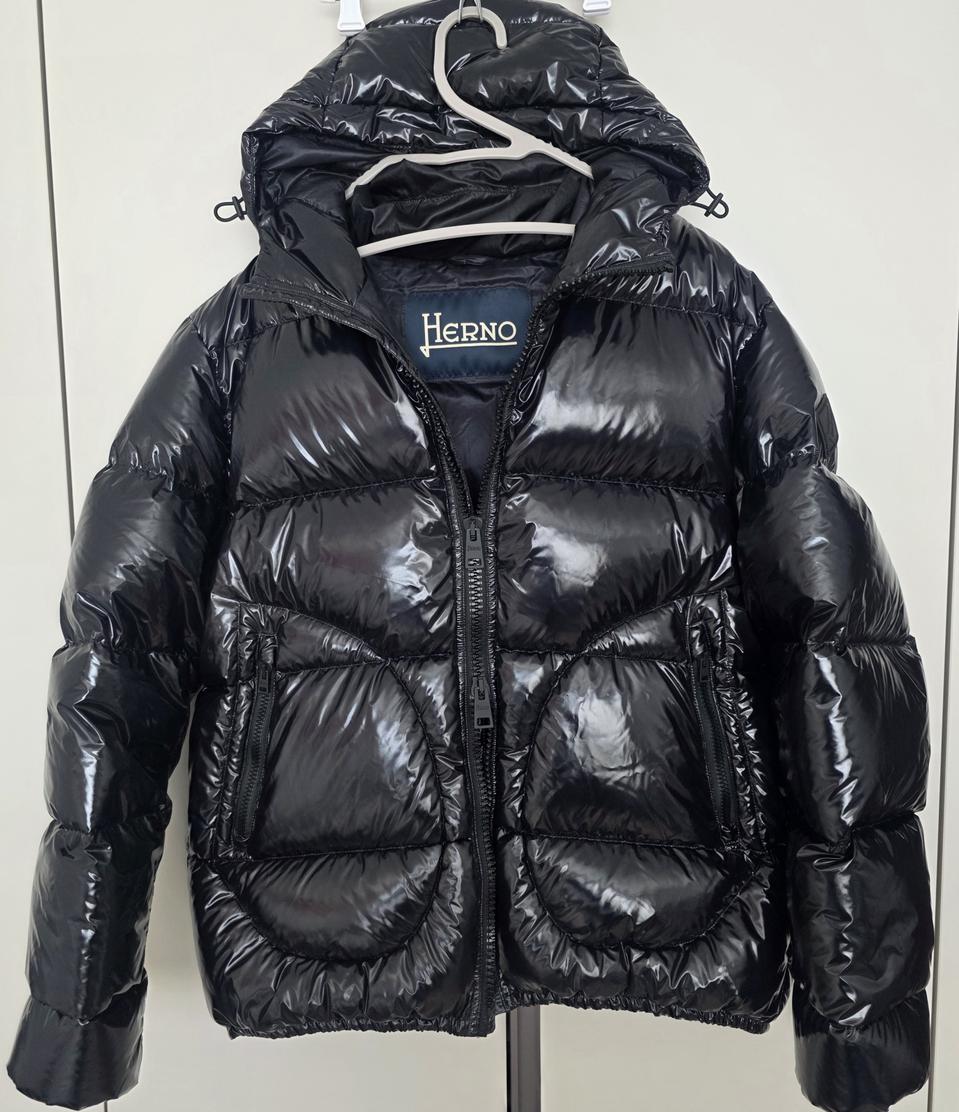 에르노(HERNO)글로스 보머 구스다운 패딩 블랙 (105)자켓