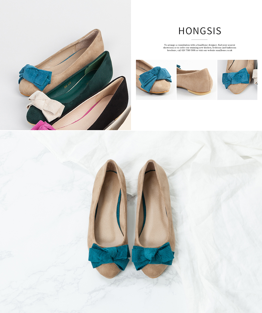 [새상품] 리본플랫 5종 베이지+블루그린 스웨이드 플랫슈즈