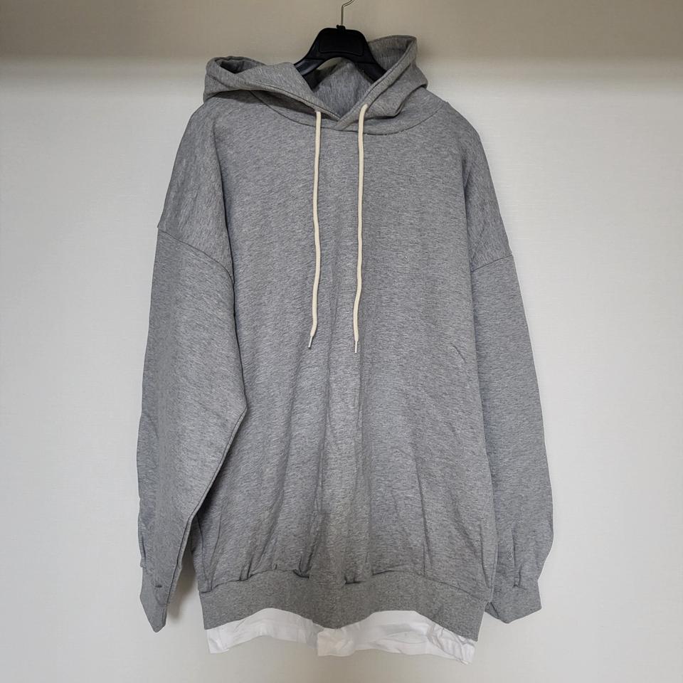 그레이 후드 맨투맨