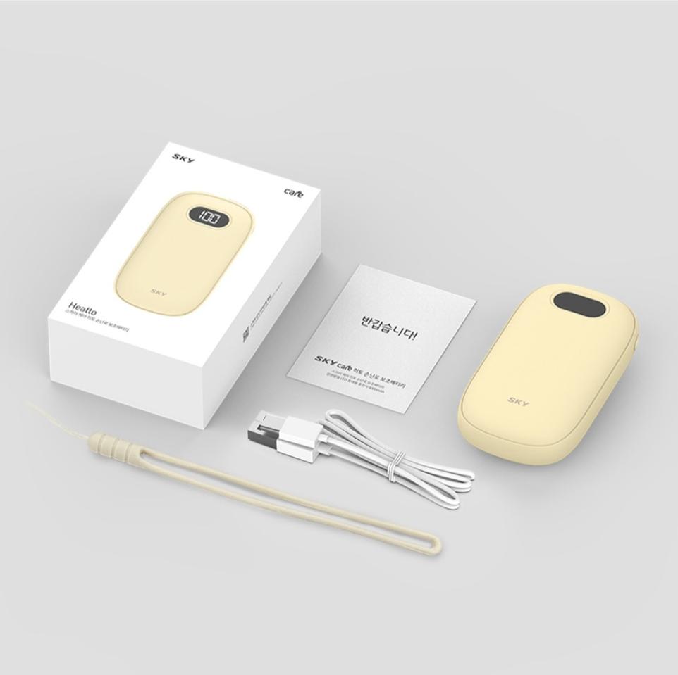 SKY  휴대용 충전식 양면발열 LED 보조배터리 손난로SKY에서 나