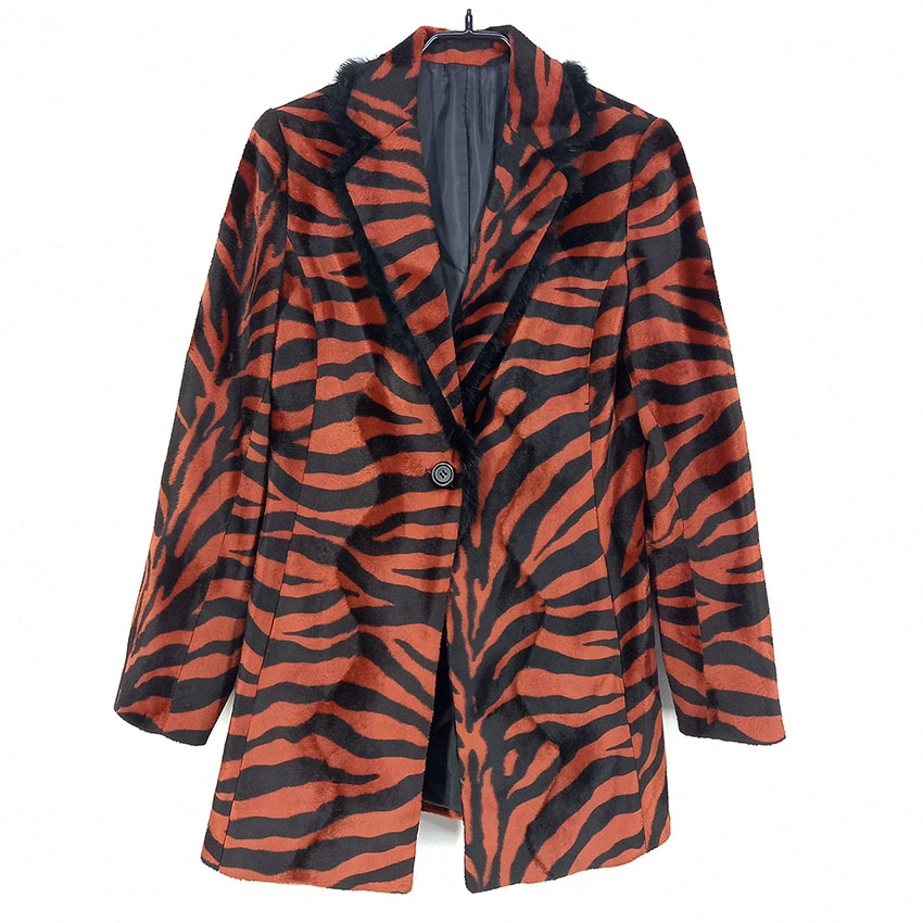 빈티지 여 울100% 지브라 퍼라인 자켓 블랙 (HU27450)