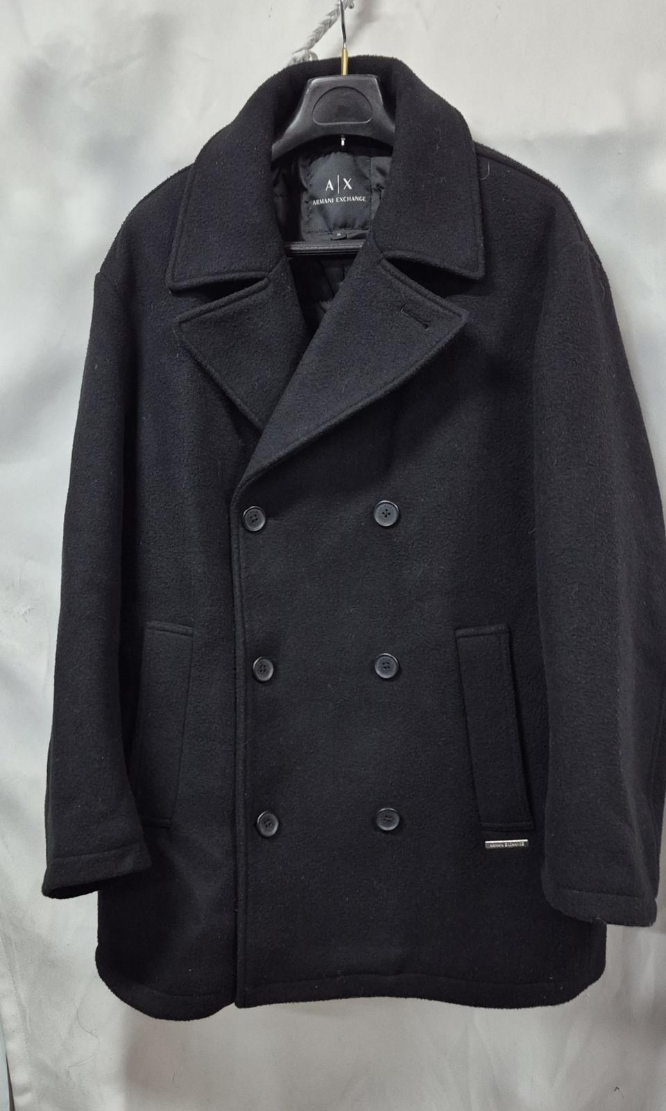 아르마니 익스체인지 남성블랙 더블 코트 XL
