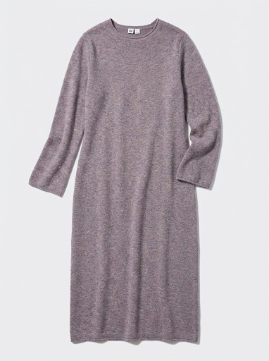 유니클로 캐시미어  니트 롱 원피스 L