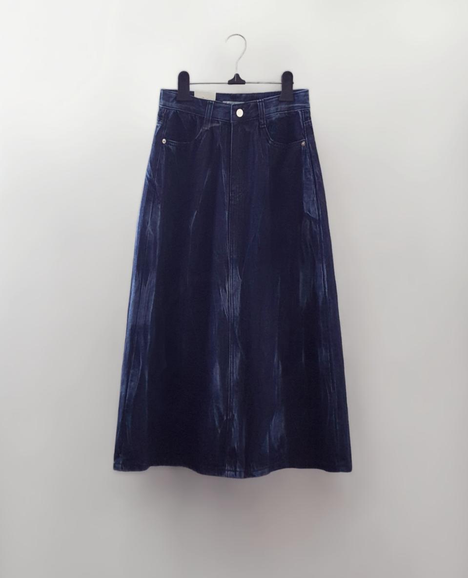 5만원대 워싱 데님 롱 스커트 새상품