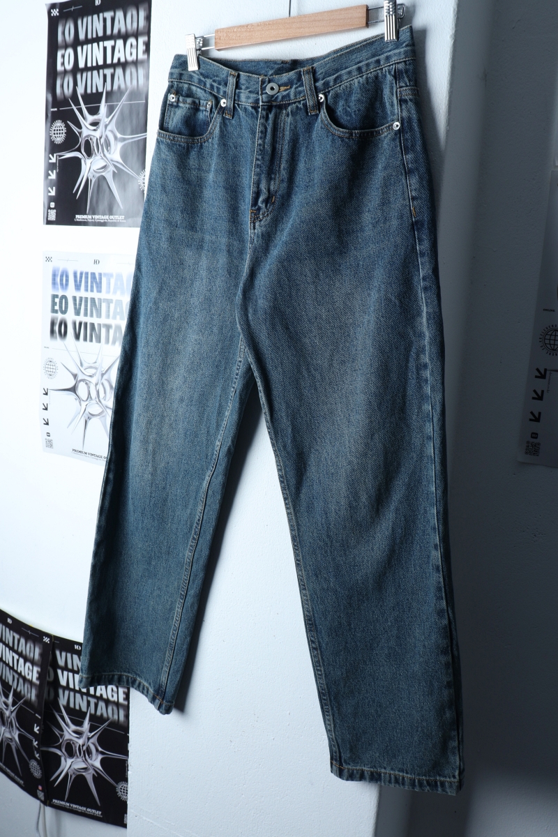 (S-M) 파르티멘토 청바지 데님 워싱 블루 일자핏-2413