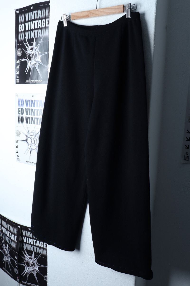 W(M) 질샌더 트레이닝복 바지 스티치 디테일 블랙 울 와이드-2415