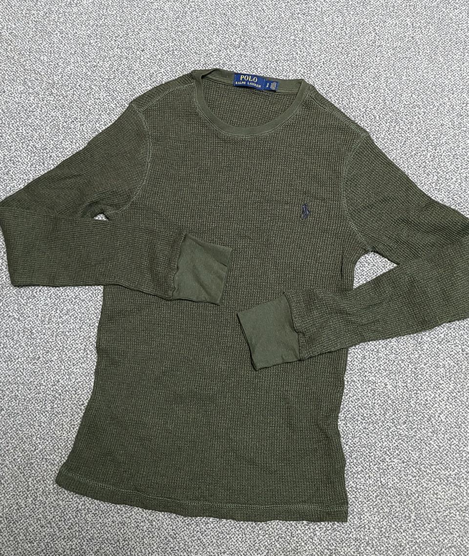 폴로 랄프로렌 와플 긴팔 티셔츠  올리브 S  80