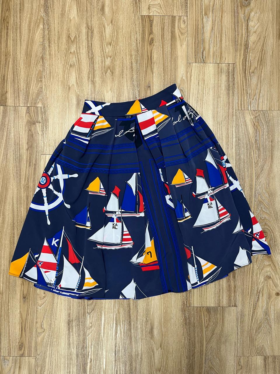 칼라거펠트 플리츠 롱 스커트 77