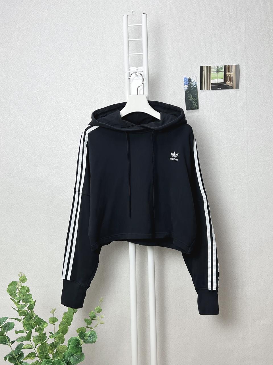 아디다스 크롭 후드티