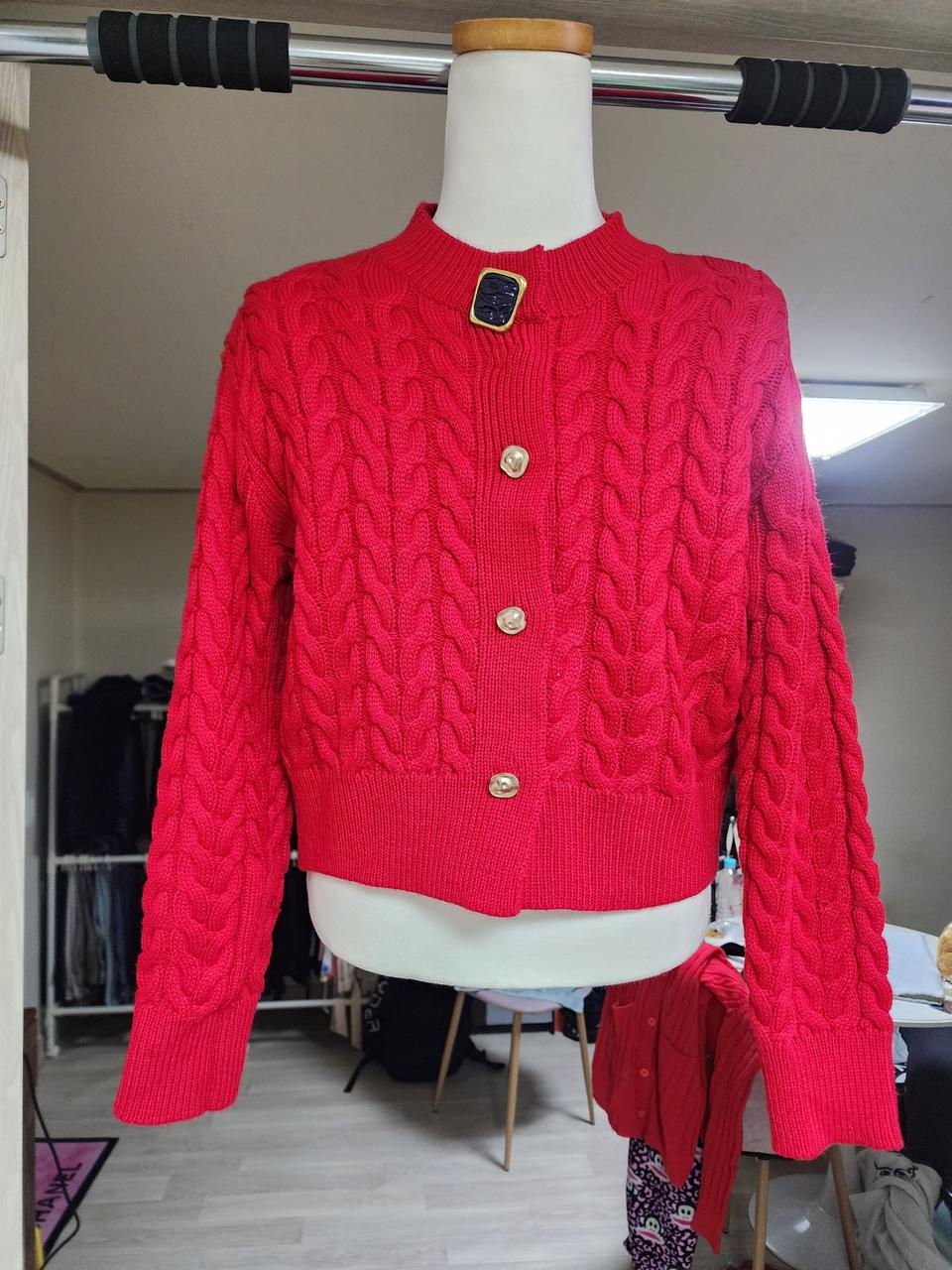 골지 꽈베기 니트 가디건