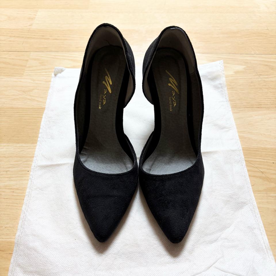 블랙 스웨이드 정장 구두 하이힐 8cm (240)