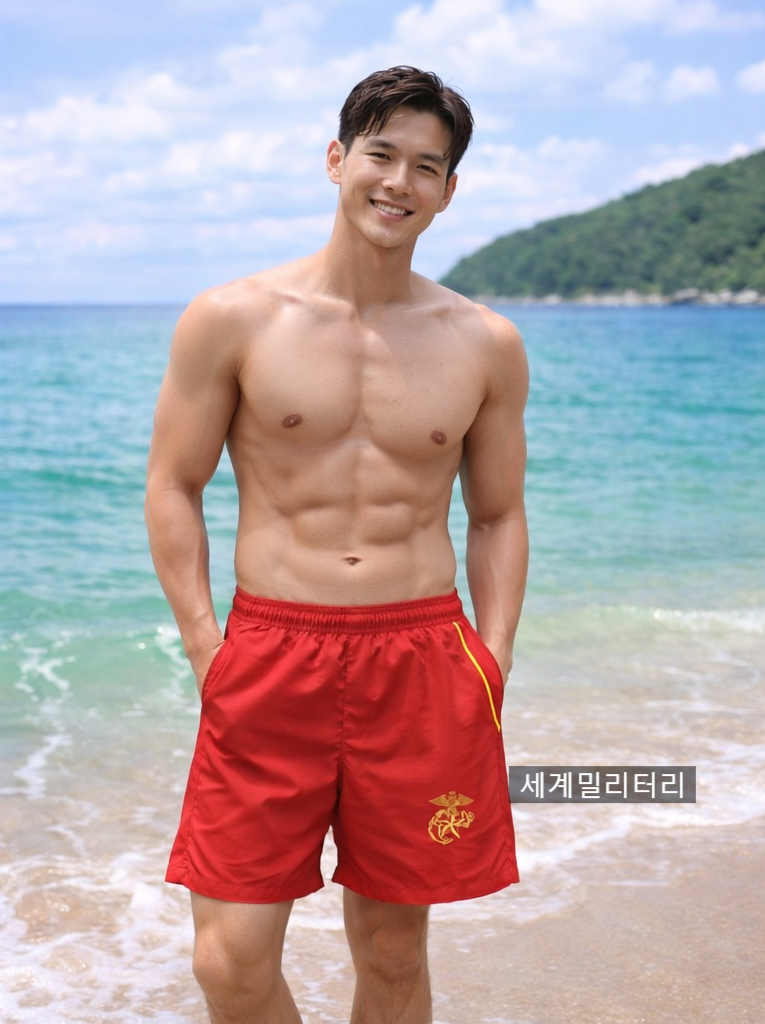 해병대 앵카 자수 PT 반바지 각개빤스