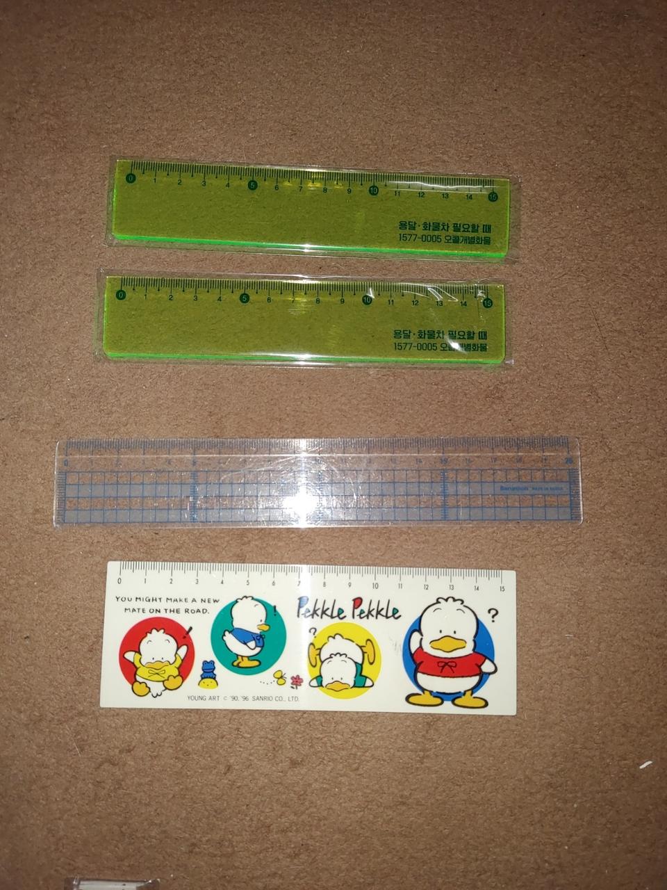 산리오페클 오리 플라스틱 자 