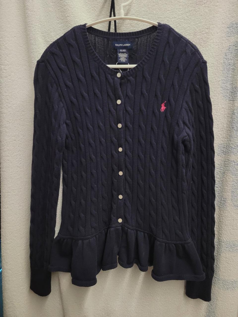 랄프로렌 케이블탑 라운드 가디건 아동16,여XS