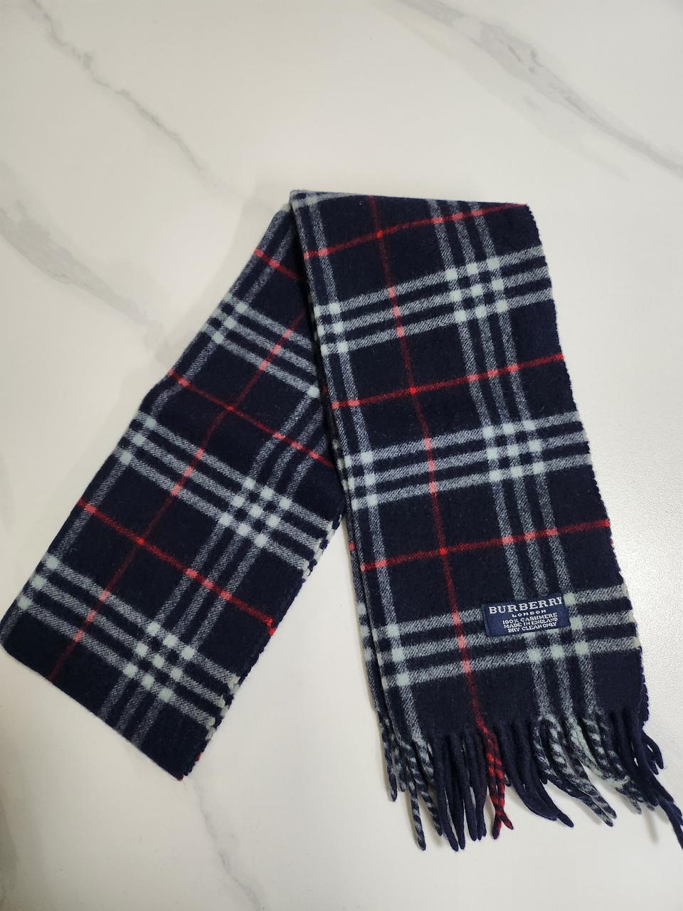 버버리 캐시미어 네이비 머플러 (180*30)