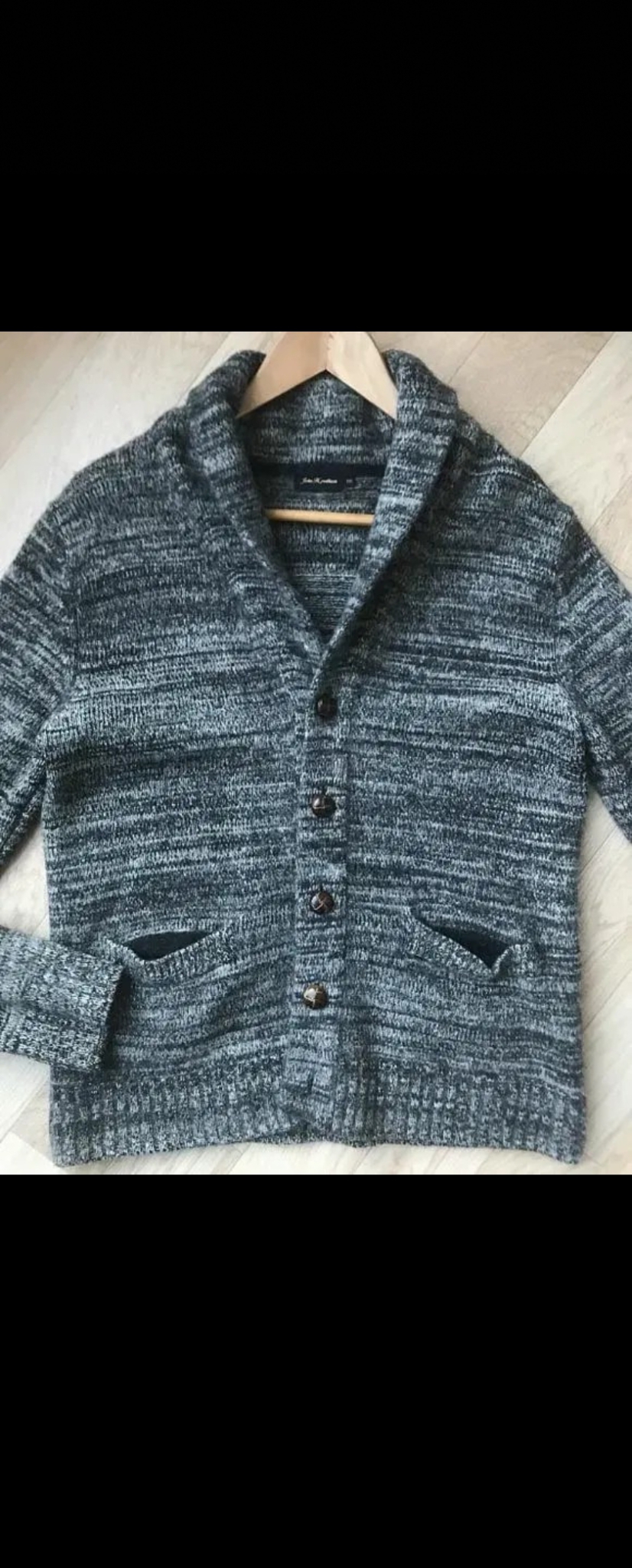 남녀공용 폴햄 숄카라 니트 가디건 자켓