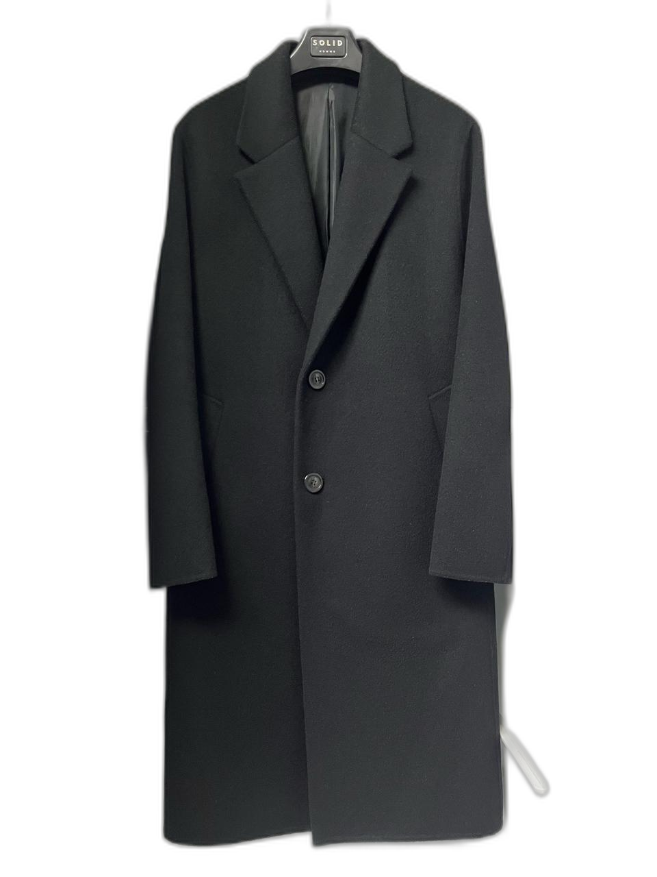 솔리드옴므 블랙 핸드메이드 캐시미어 코트 46사이즈