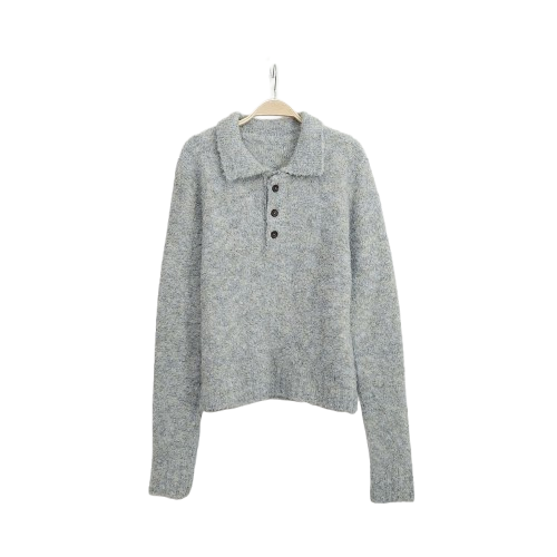 카라 보카시블루 부클 캐주얼 니트