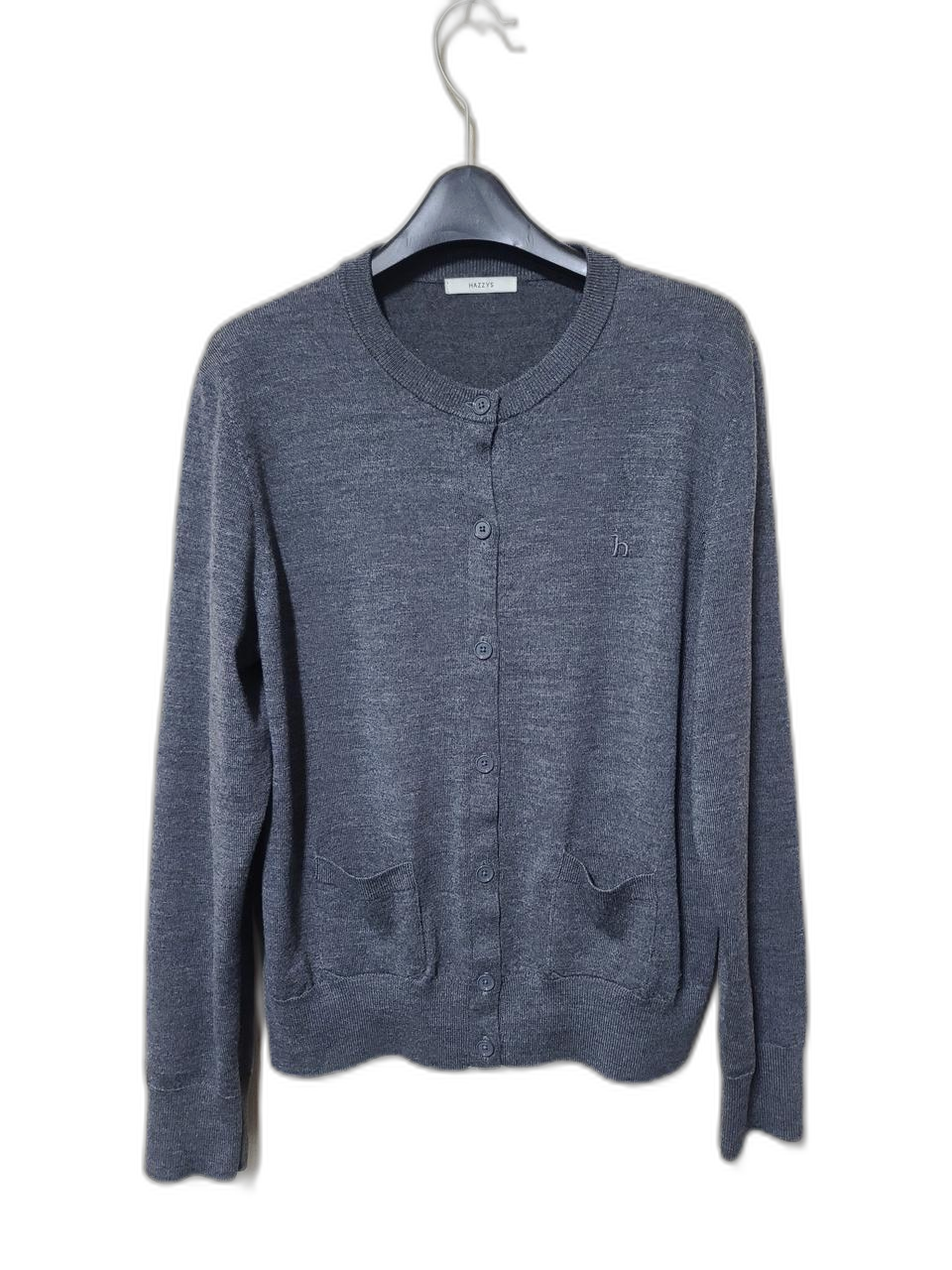 헤지스 울 솔리드 가디건