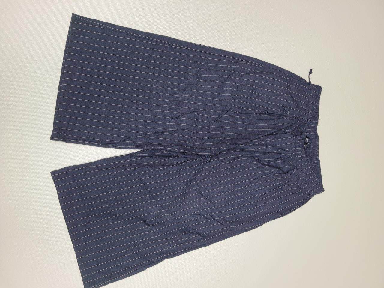 남자 세로 스트라이프 와이드팬츠 34 네이비