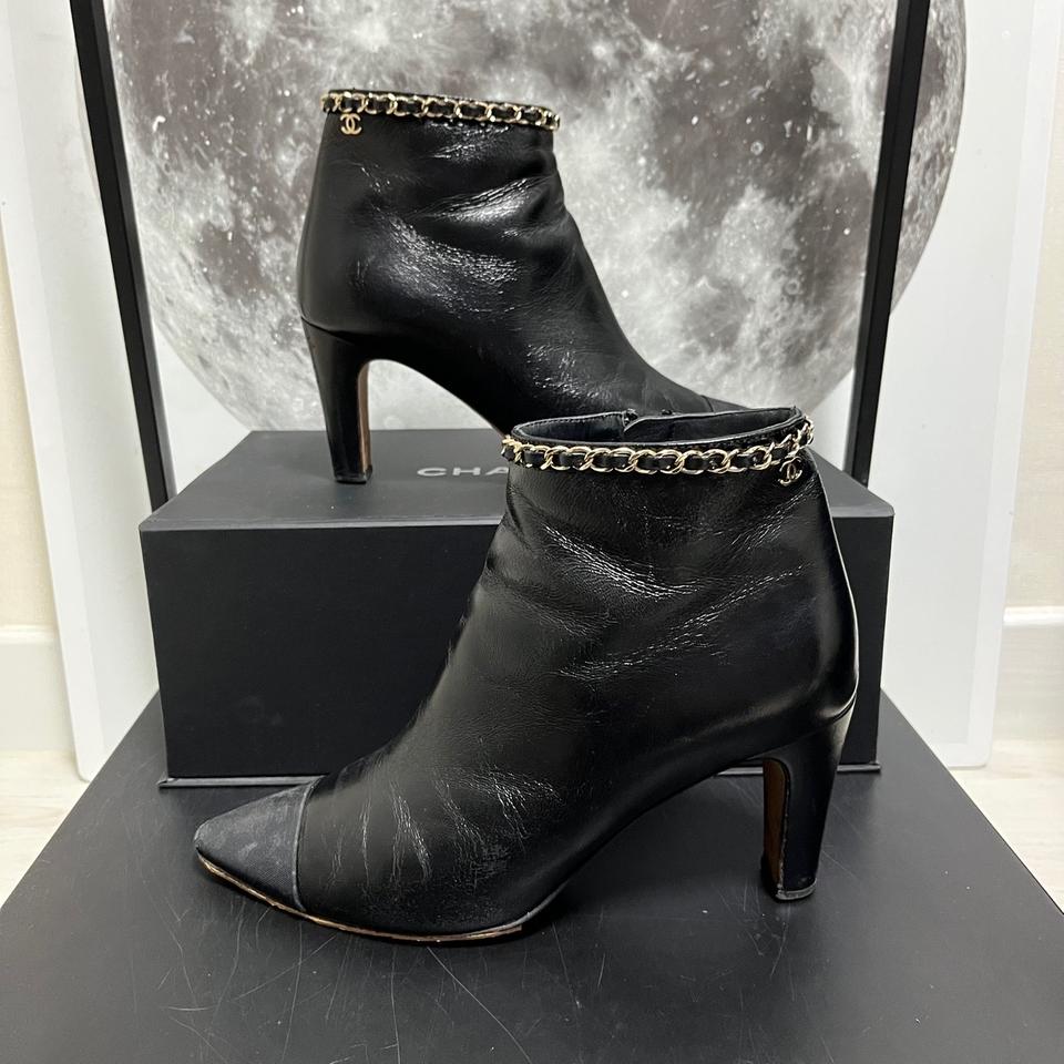 정품 37) 샤넬 CC 금장 로고 앵클 부츠 235~240
