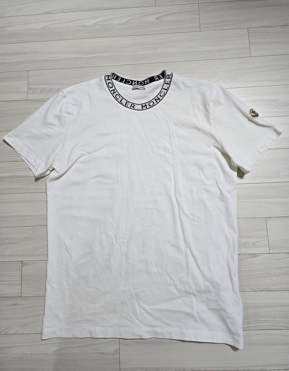 몽클레어 넥 로고 레터링 반팔티셔츠 L 정품 운포