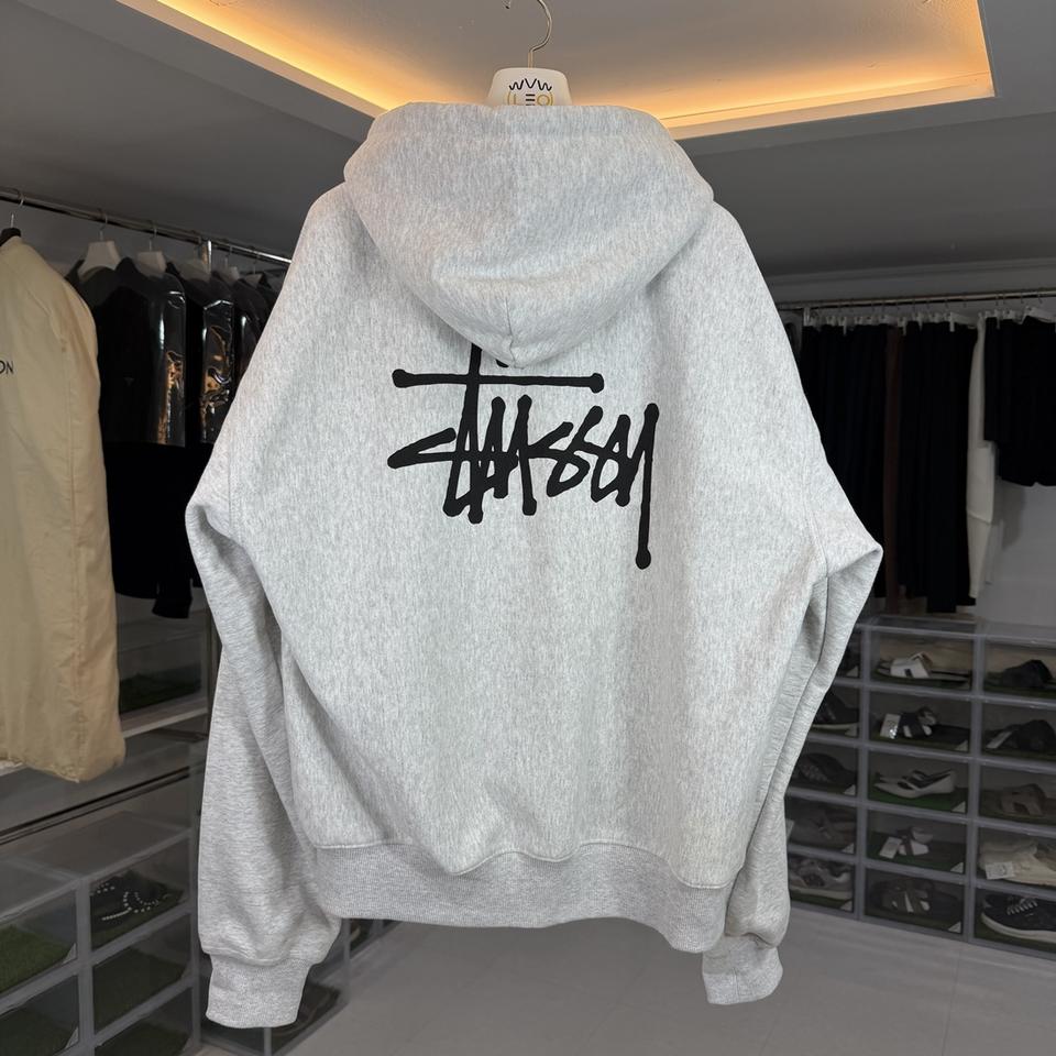 [리오브] 스투시 베이직 애쉬 헤더 후드집업 