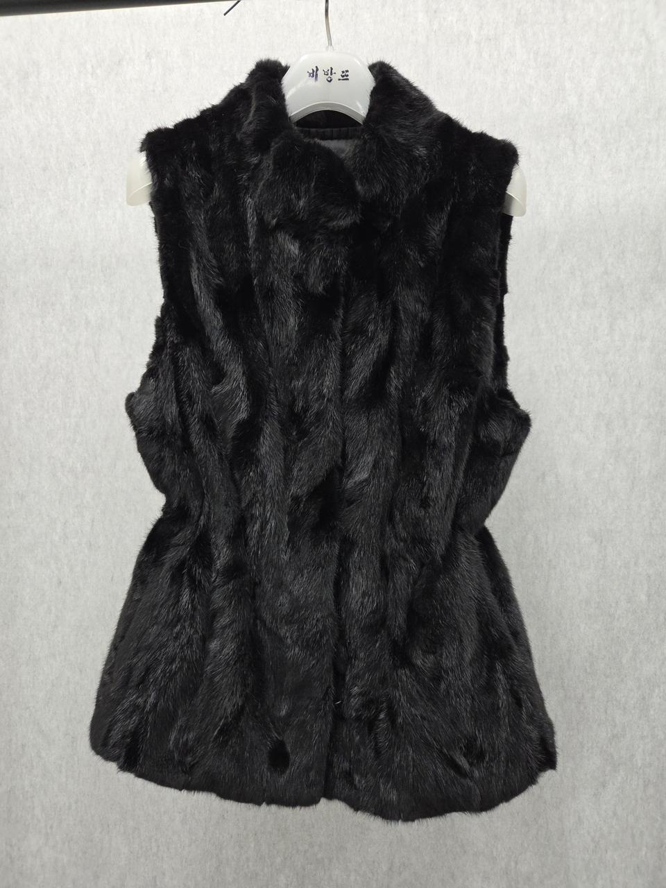 여성 55size 끌레베 밍크 가죽 조끼 베스트
