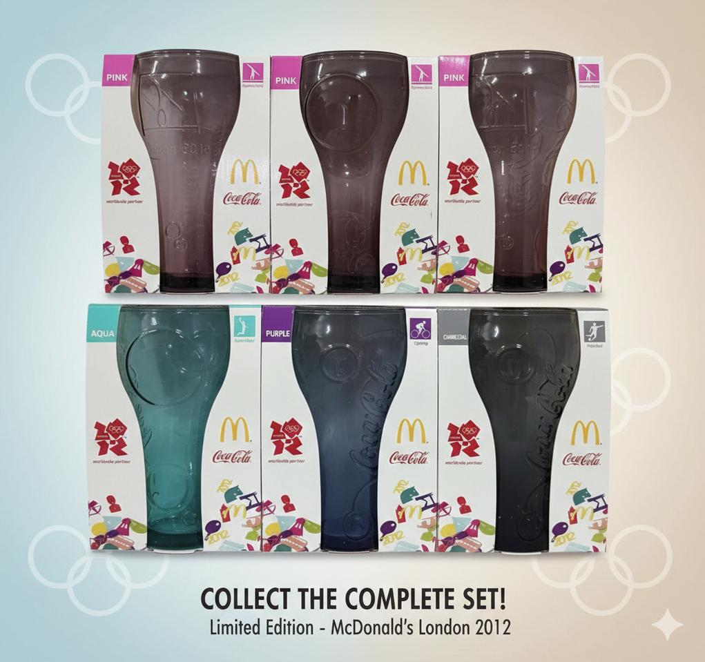 2012 런던올림픽 맥도날드 코카콜라 유리컵 굿즈 팝니디