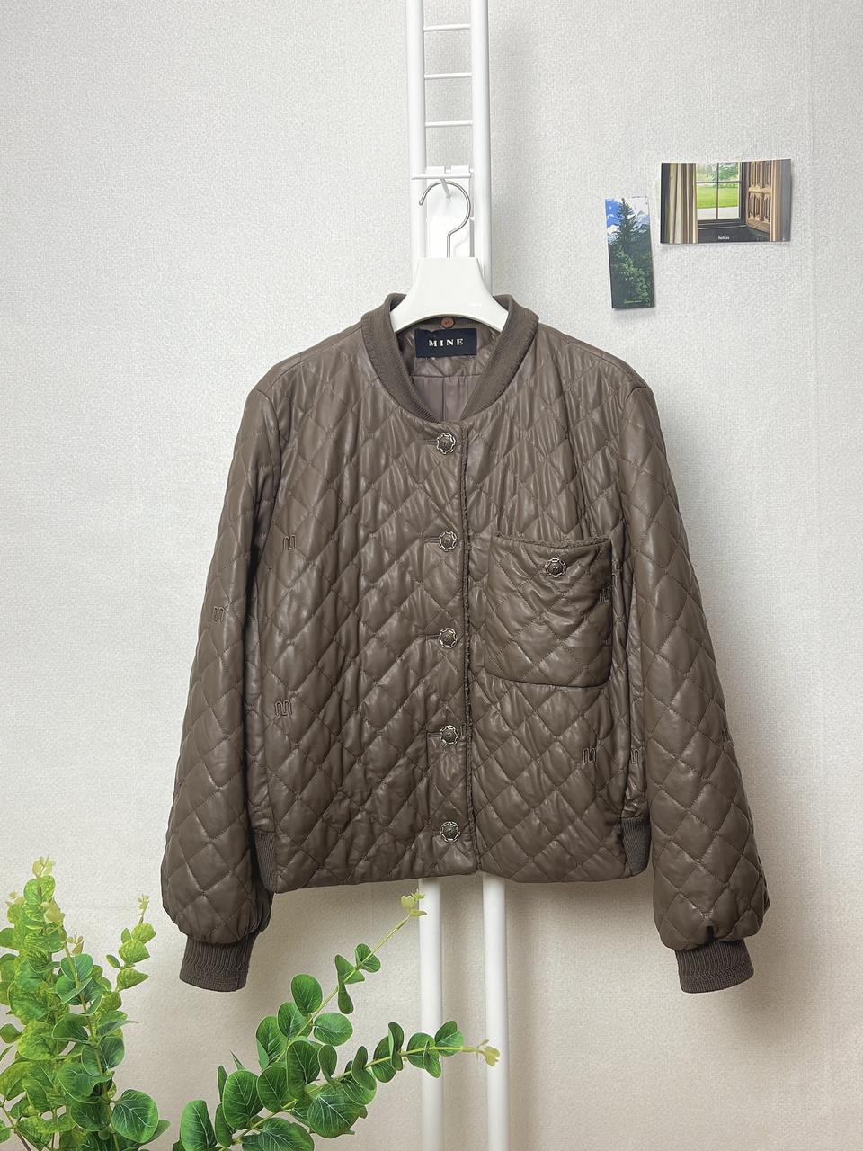 MINE 마인 에코레더 퀼팅자켓