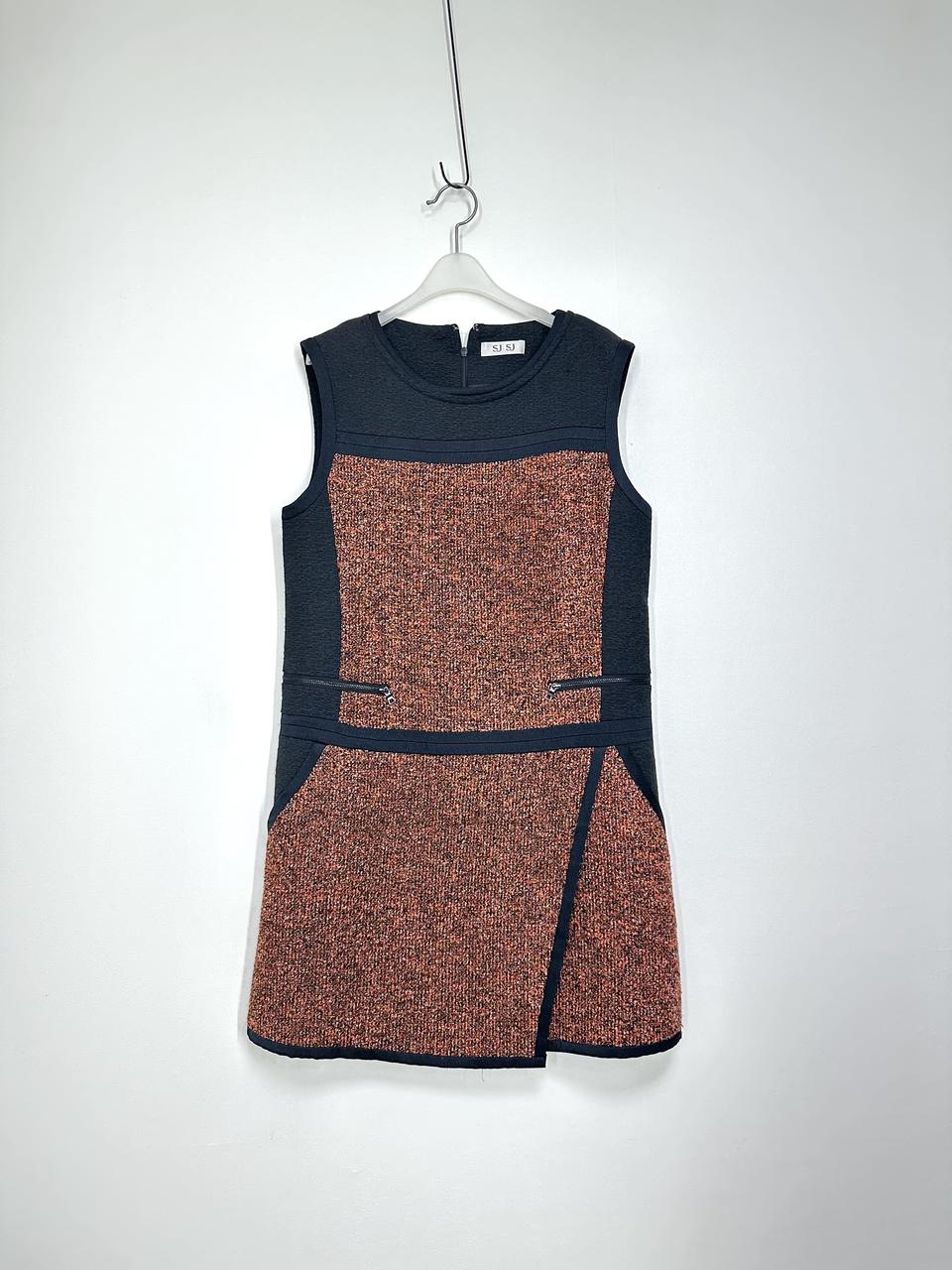 66 에스제이에스제이 SJSJ 겨울민소매 트위드 원피스