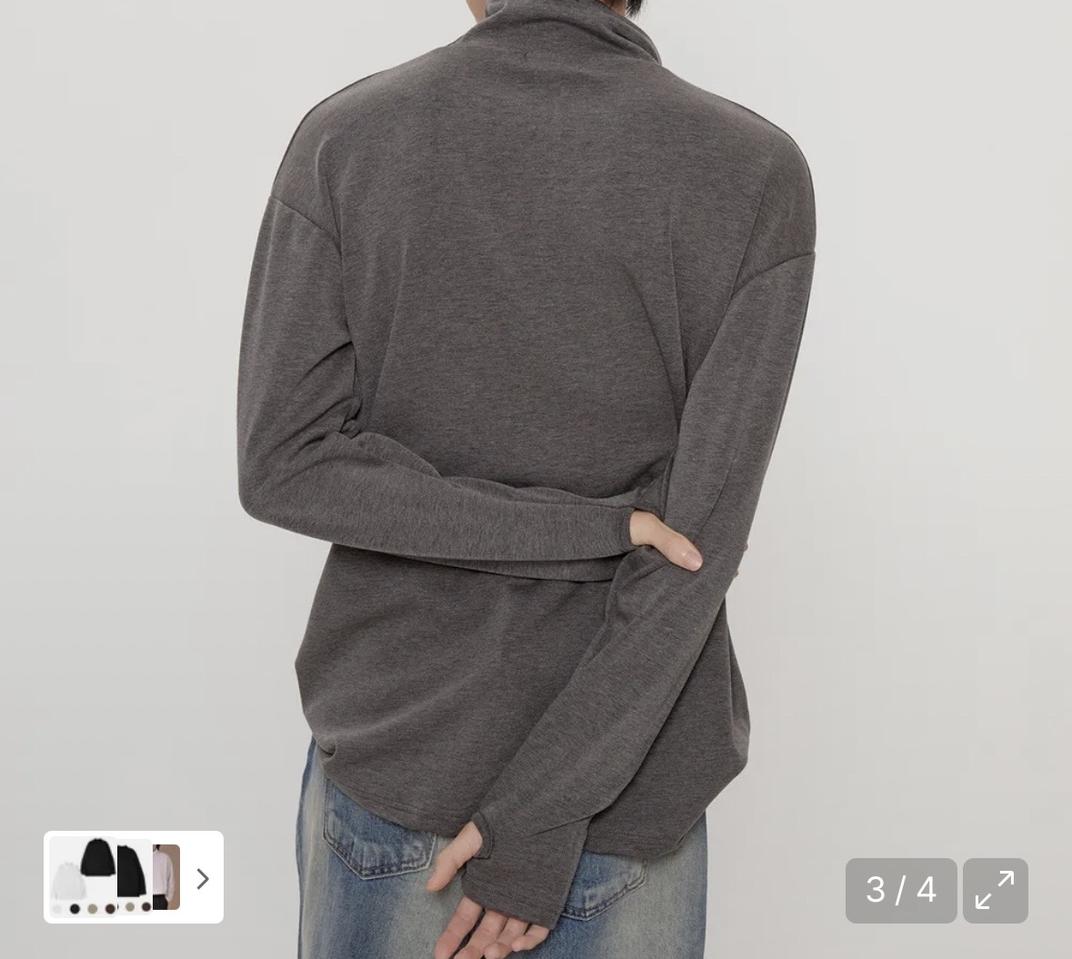 노이즈 터틀넥 핑거홀 니트 새상품