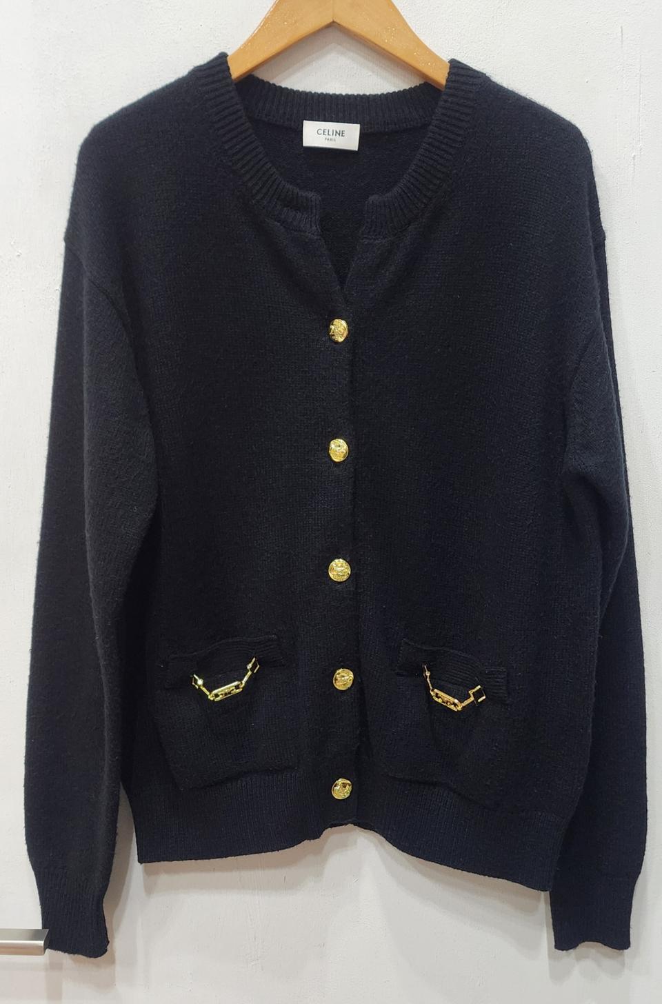 셀린느 캐시미어 금장가디건 S사이즈