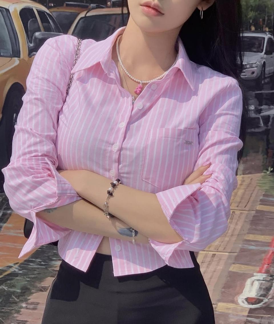 페일제이드 옥스포드 스트라이프 셔츠 핑크 S