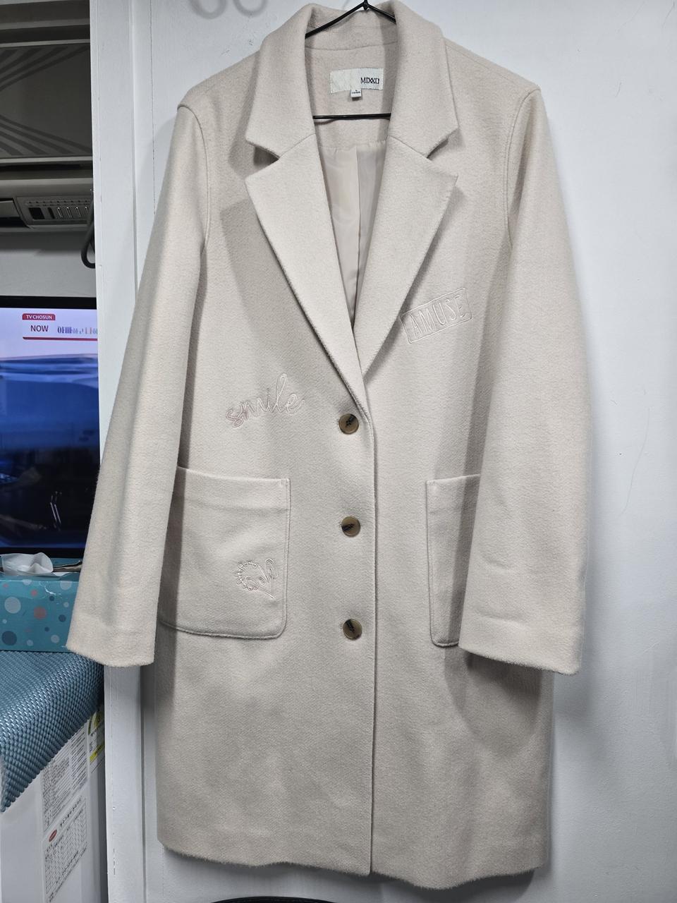 믹스엑스믹스 아이보리 롱코트