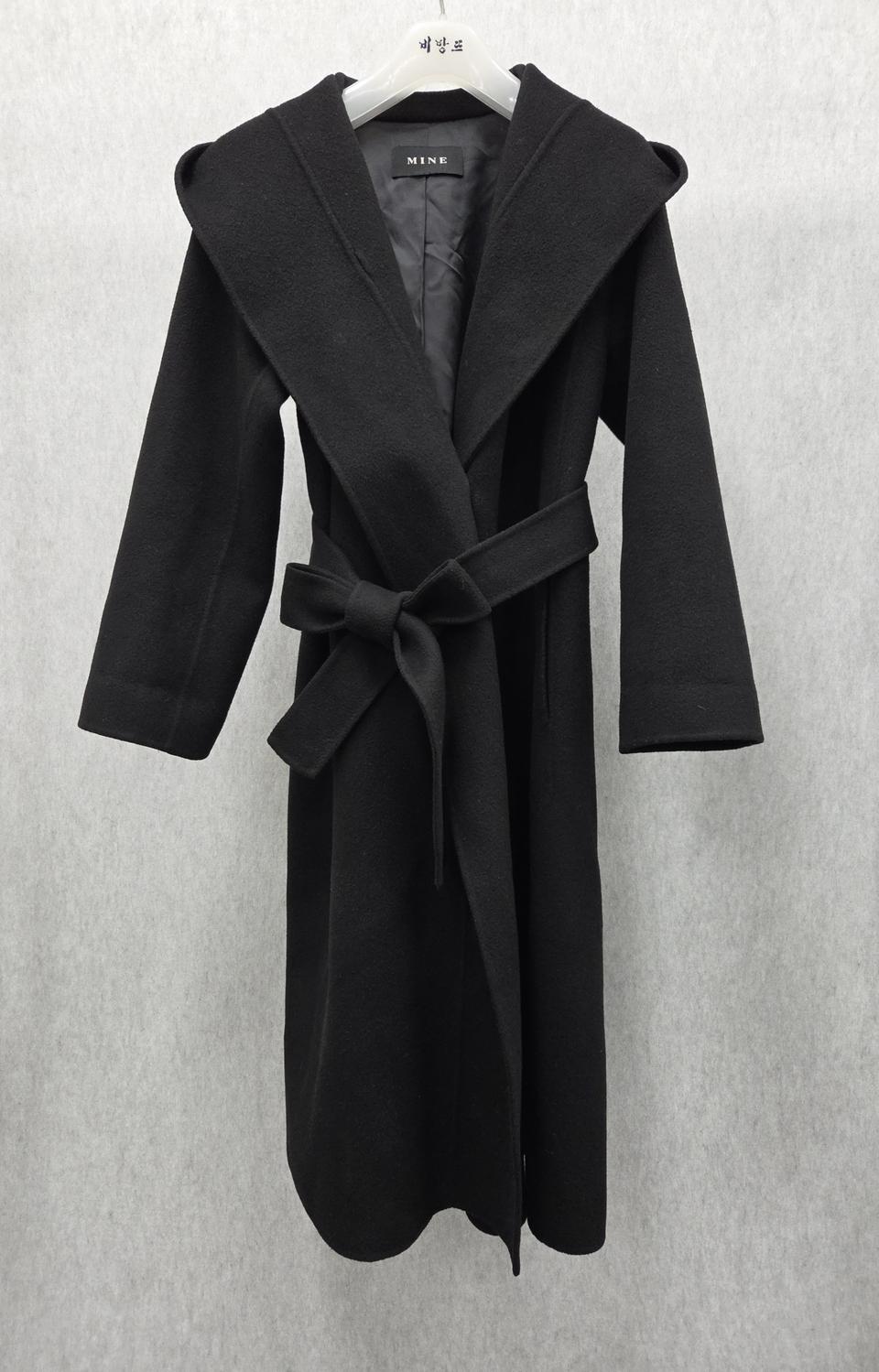 여성 76-90-155 마인 후드 코트 캐시미어 혼방