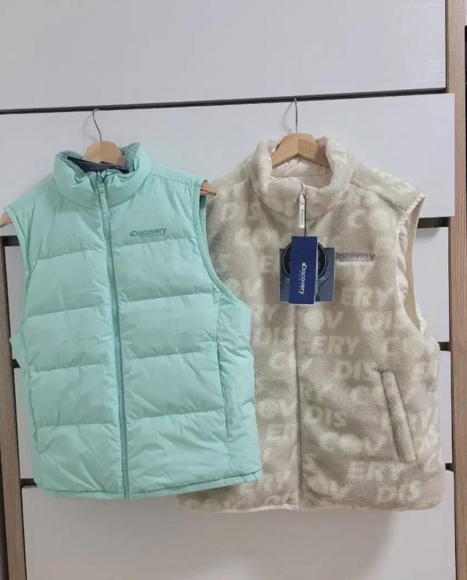 새상품)디스커버리 구스다운 양면 베스트 패딩조끼 90,100