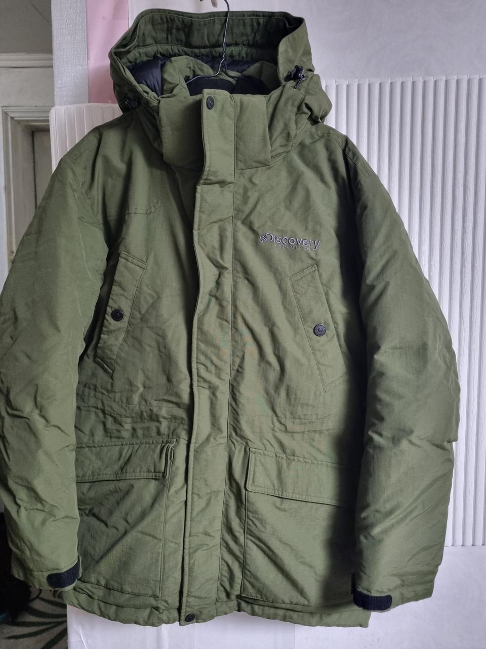 디스커버리 오리 솜털 후드 패딩 점퍼100