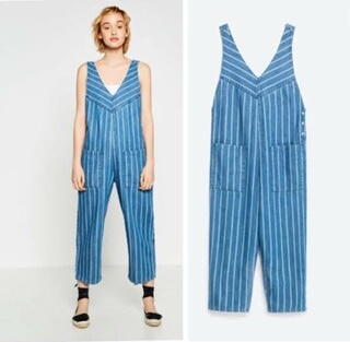 새) 자라 데님 오버롤