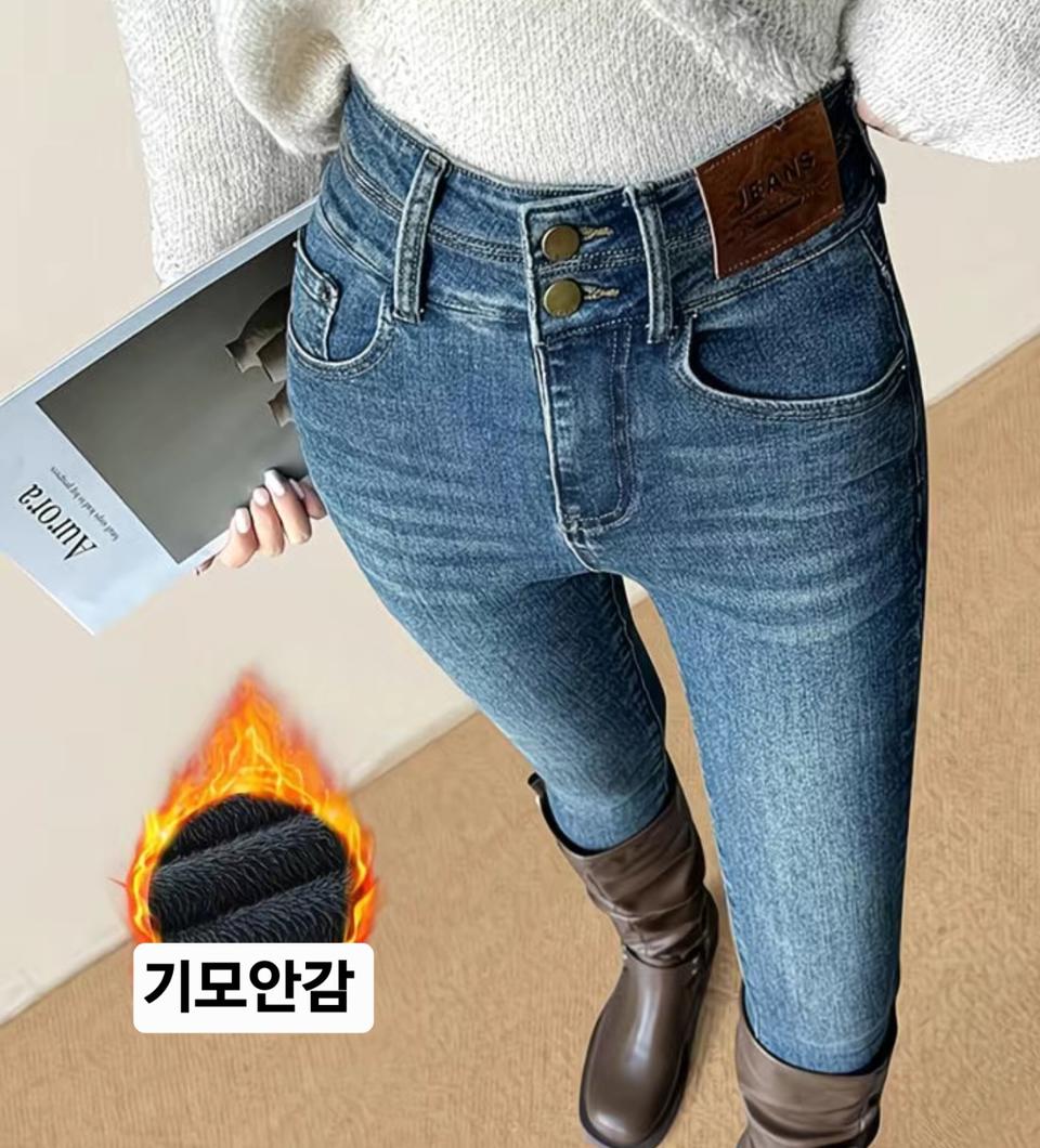 허리 29사이즈 기모안감 여자 청바지(새것)